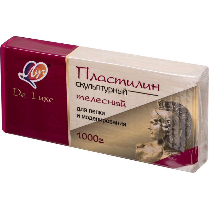 Изображение товара Пластилин скульптурный твёрдый Луч De Luxe телесный 1000 грамм