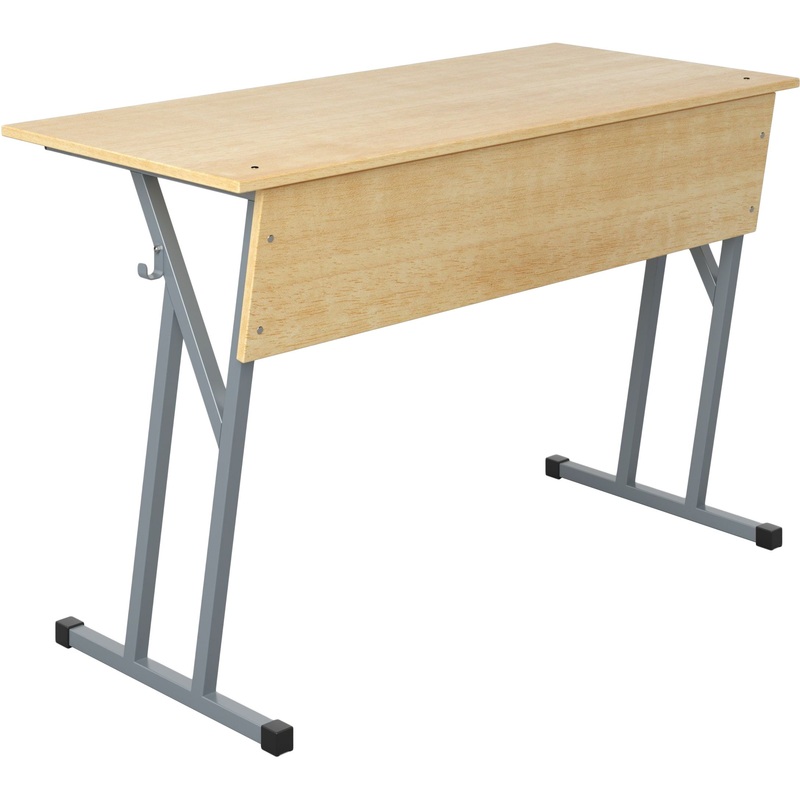 Изображение товара Ученический двухместный стол Комус клен серый рост 7 для учебных заведений
