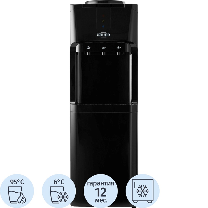 Изображение товара Кулер для воды Vatten V02NKB черный нагрев и охлаждение