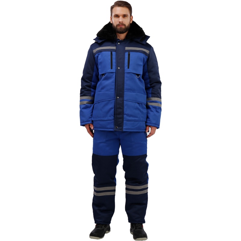 Изображение товара Костюм рабочий зимний мужской з03-КПК васильковый синий размер 60-62