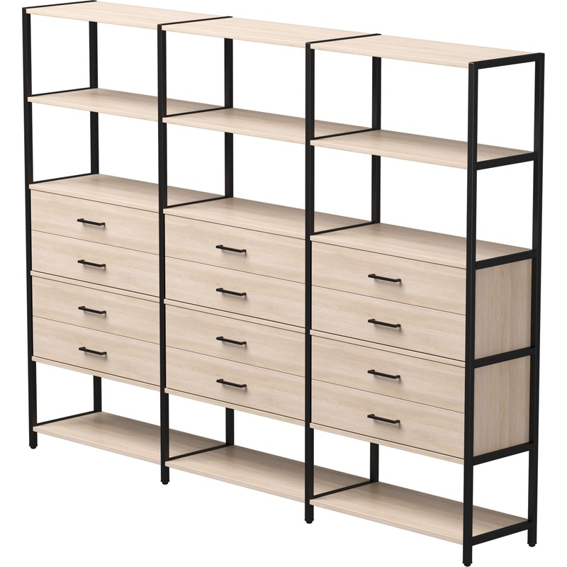 Изображение товара Стеллаж для документов EVO 254ST10DY9005 дуб соната/чёрный 2440х385х1840 мм