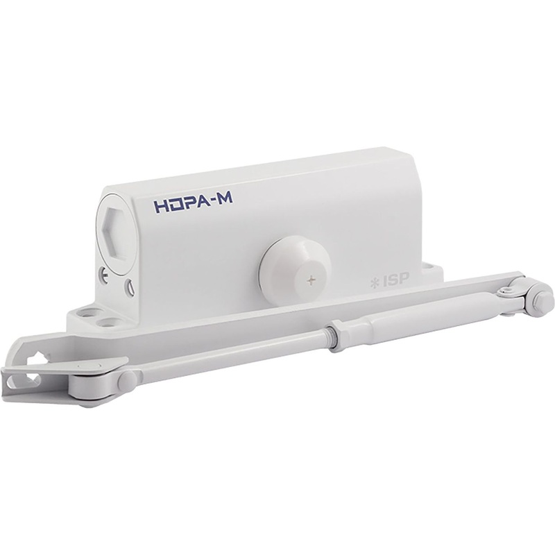 Изображение товара Доводчик дверной Isparus 450 до 170 кг белый рычажной типа с регулировкой