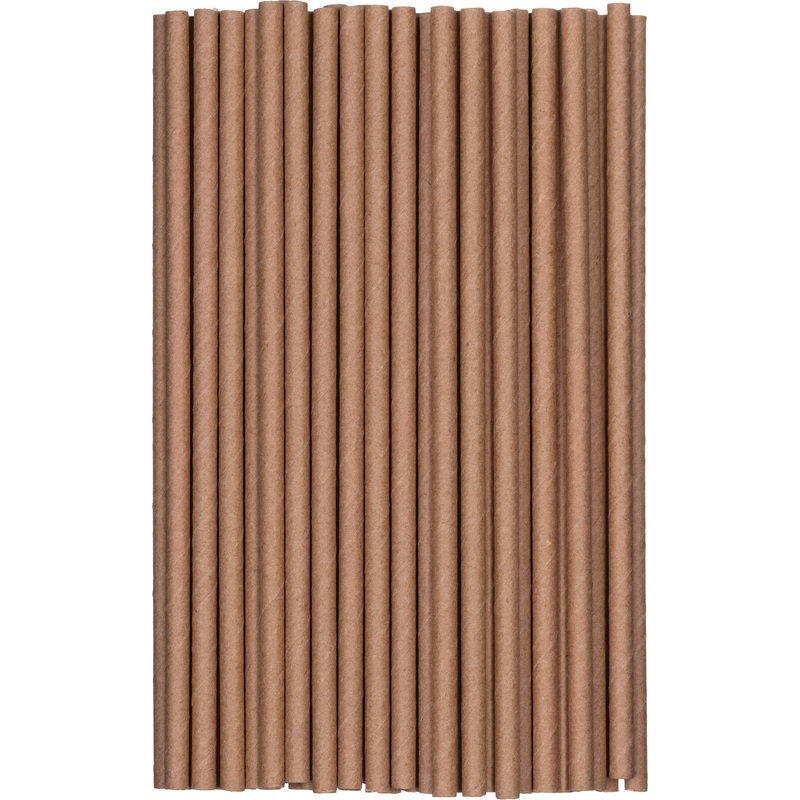 Изображение товара Трубочки для коктейля Тростник бумажные прямые длина 197 мм диаметр 6 мм (2500 штук)