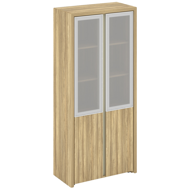 Изображение товара Шкаф для документов Corner COR.ST-1.2R со стеклом гикори песочный 900х450х2000 мм