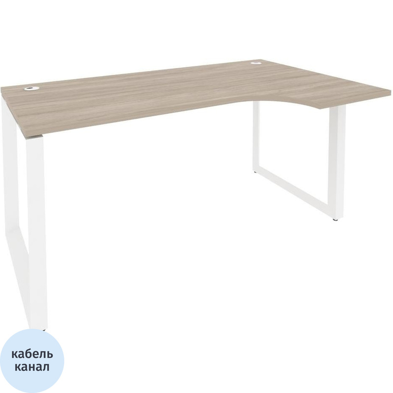 Изображение товара Стол эргономичный ONIX-О правый (дуб аттик/белый, 1580х980х750 мм)