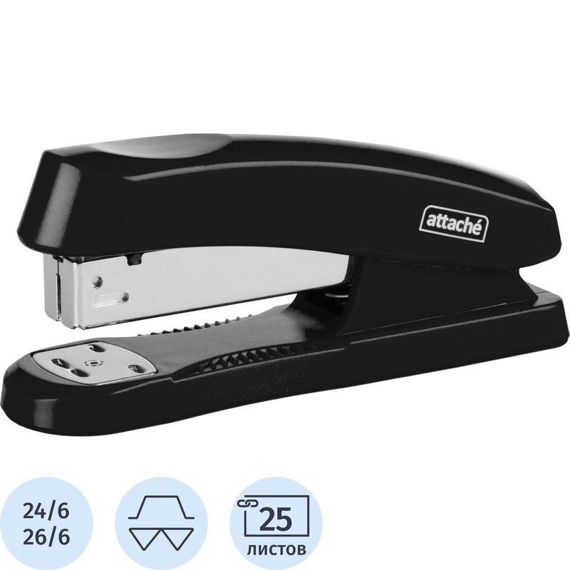 Изображение товара Степлер Attache Flash до 25 листов чёрный (скобы № 24/6, 26/6)