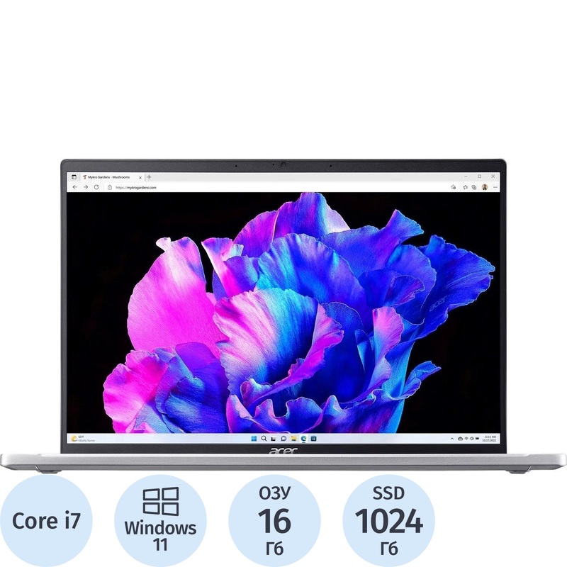 Изображение товара Ноутбук Acer Swift SFG14-73-77U8 14" серебристый Intel Core i7 155H/16 ГБ/SSD 1024 ГБ (NX.KV4CD.001)