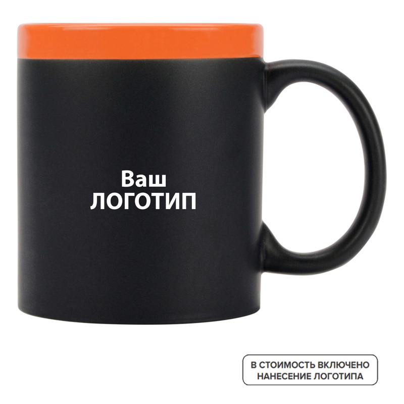 Изображение товара Кружка Да Винчи керамическая 320 мл с индивидуальной одноцветной печатью (72 штуки в упаковке)