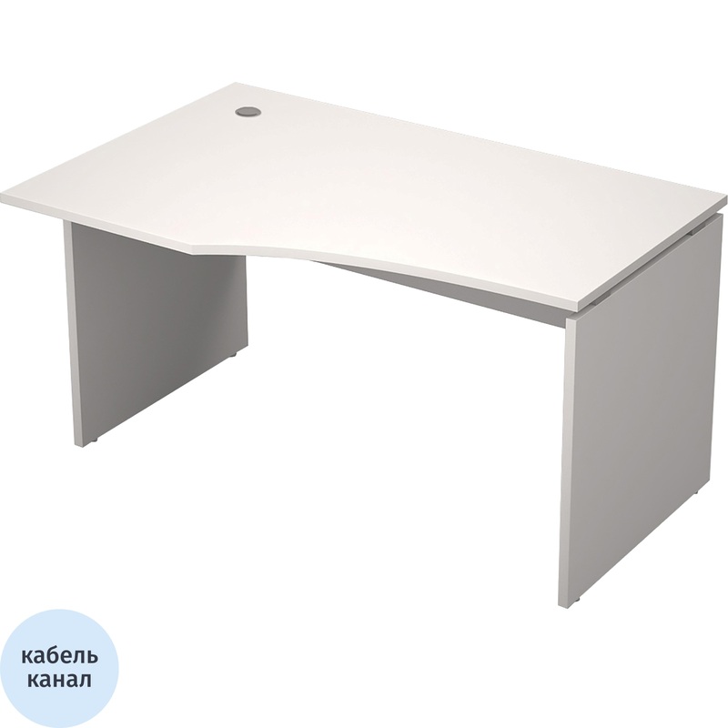 Изображение товара Эргономичный левый офисный стол Avance 6С.022 белый 1400х900х750 мм