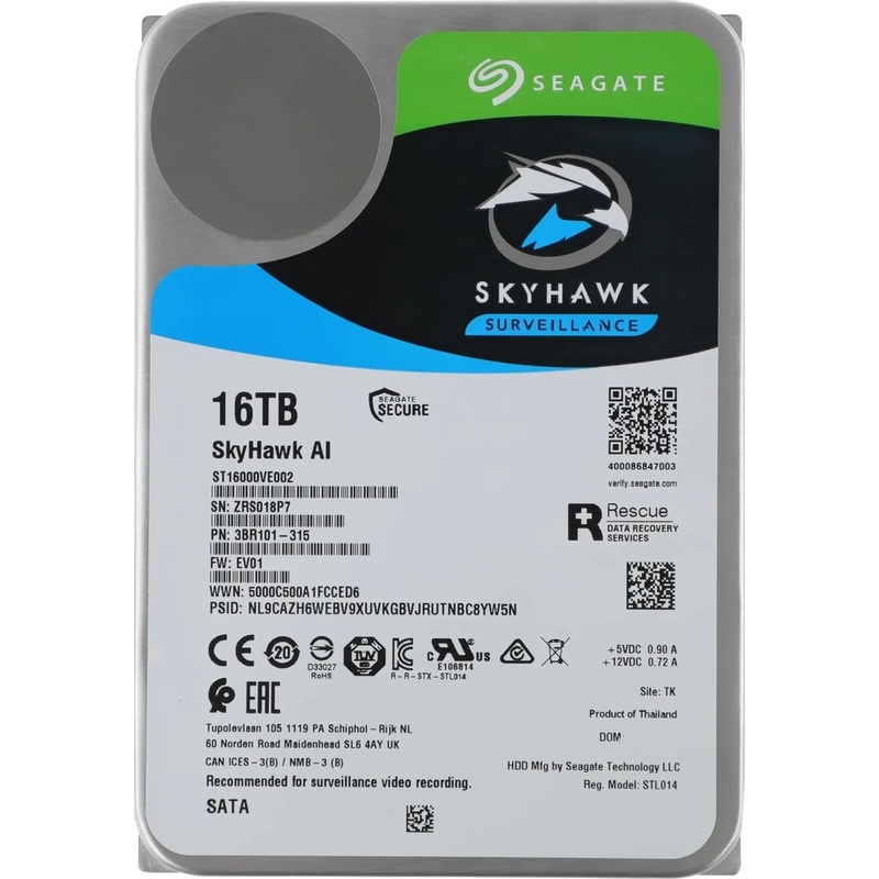Изображение товара Жёсткий диск Seagate SkyHawk ST16000VE002 16 ТБ SATA 7200 об/мин