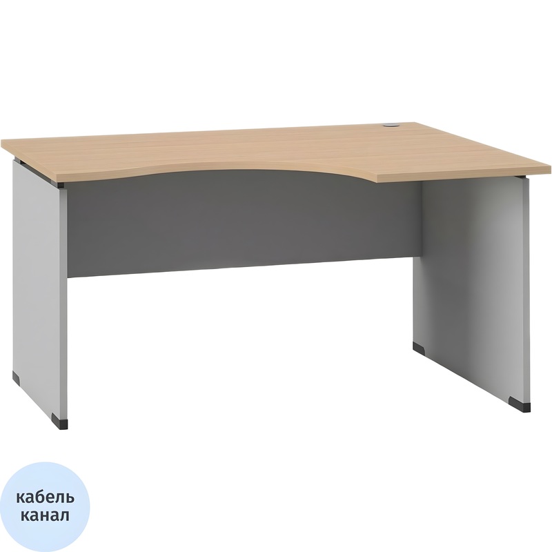 Изображение товара Стол эргономичный Unica EE1-01.U9Л правый (бук/серый, 1400х1000х735 мм)