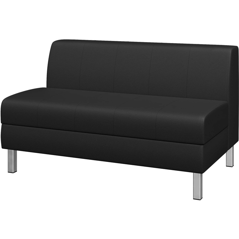 Изображение товара Модуль дивана прямой двухместный Flagman из искусственной кожи черный