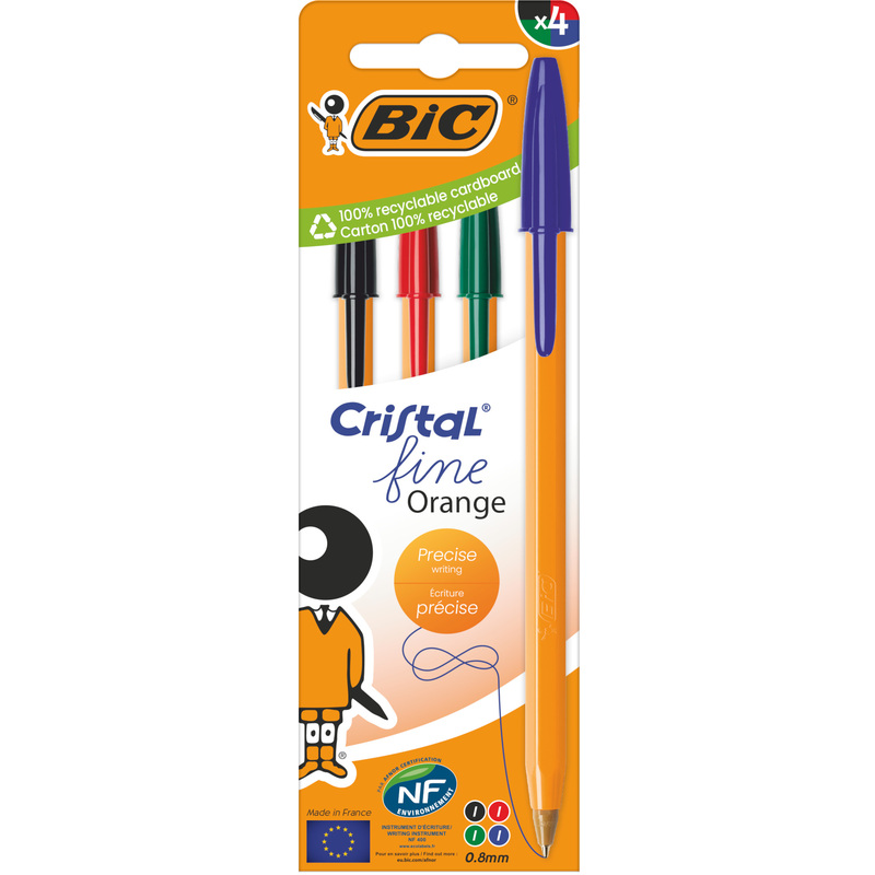 Изображение товара Набор шариковых ручек Bic Orange 4 цвета 0.3 мм