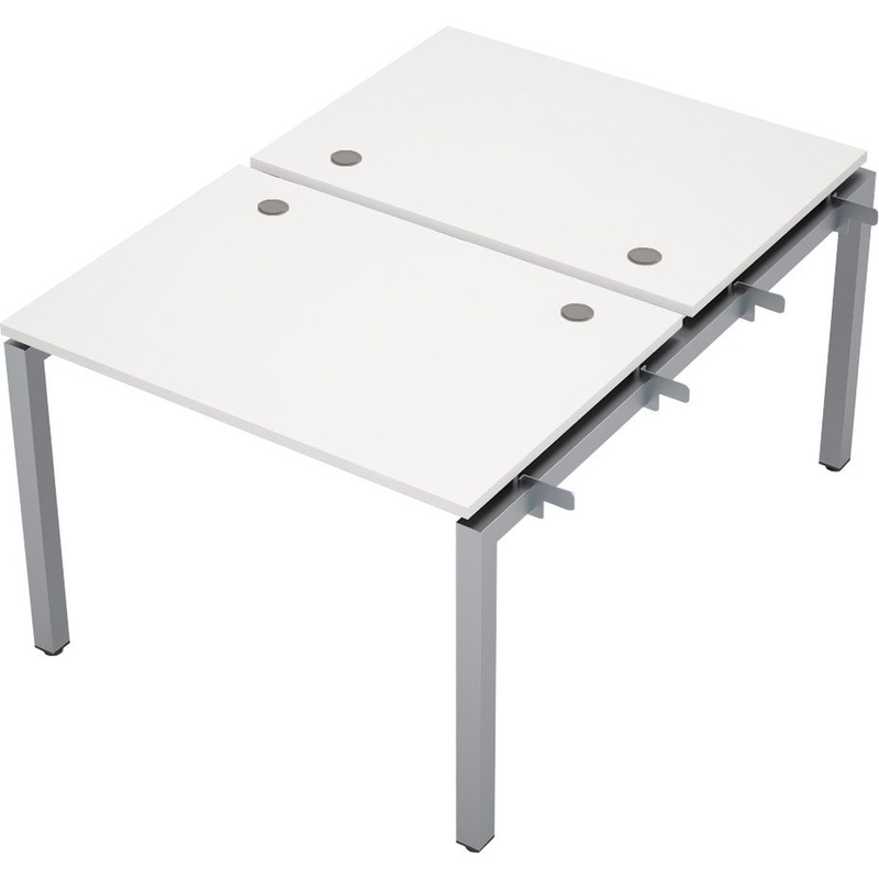 Изображение товара Рабочая станция Avance 6МБН.5277 двухместная белый алюминий матовый 1000x1435x750 мм