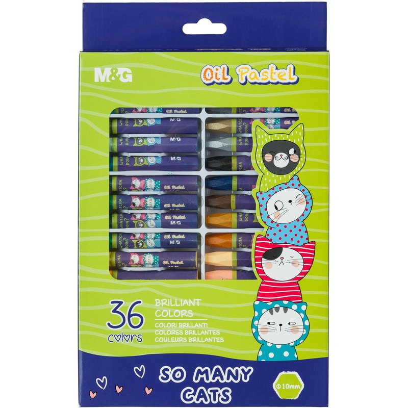 Изображение товара Пастель масляная M&G шестигранная 36 цветов яркие мягкие мелки для художников