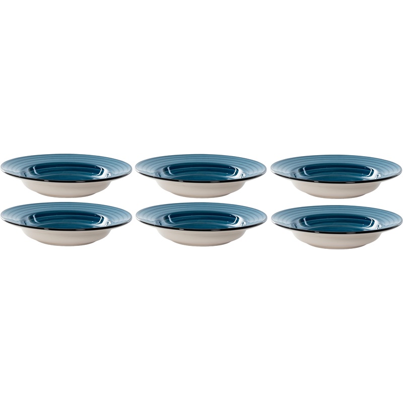 Изображение товара Набор тарелок на 6 персон Бриз Астер керамические глубокие диаметр 23 см