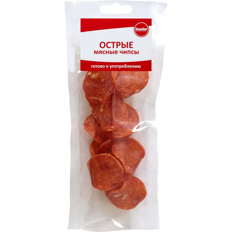 Изображение товара Мясные острые чипсы Snacker 50 г — натуральный перекус для любителей пикантных вкусов Изображение товара Мясные острые чипсы Snacker 50 г — натуральный перекус для любителей пикантных вкусов