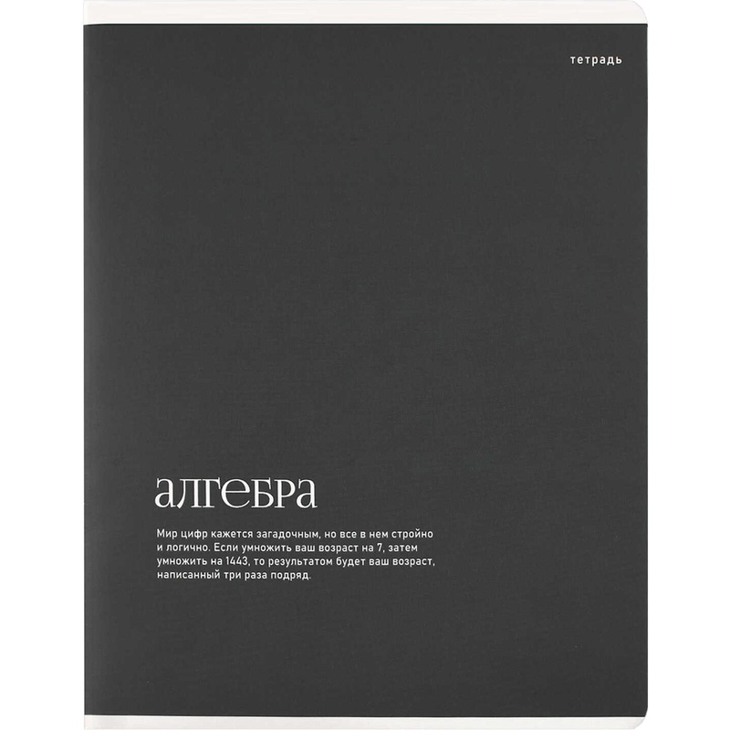 Изображение товара Тетрадь предметная по алгебре Феникс+ Интересные факты А5+ 48 листов серая в клетку УФ-выборочный глянцевый лак