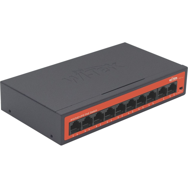 Изображение товара Коммутатор Wi-Tek WI-PS210H неуправляемый 10 портов PoE Ethernet коммутатор