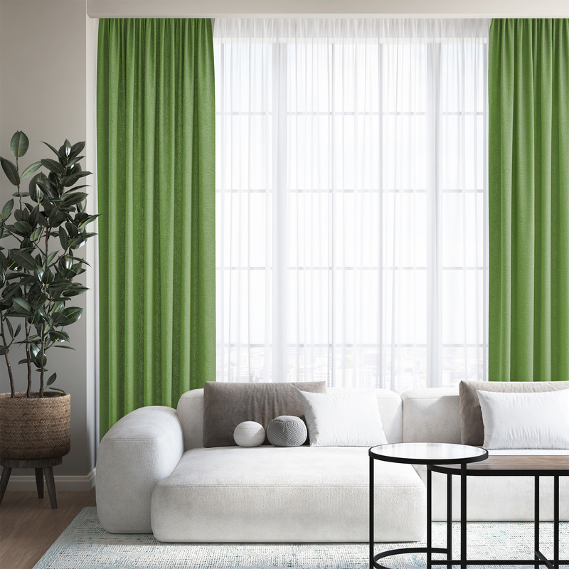 Изображение товара Комплект штор Волшебная ночь Рогожка зелёный 200x270 см2 подхвата