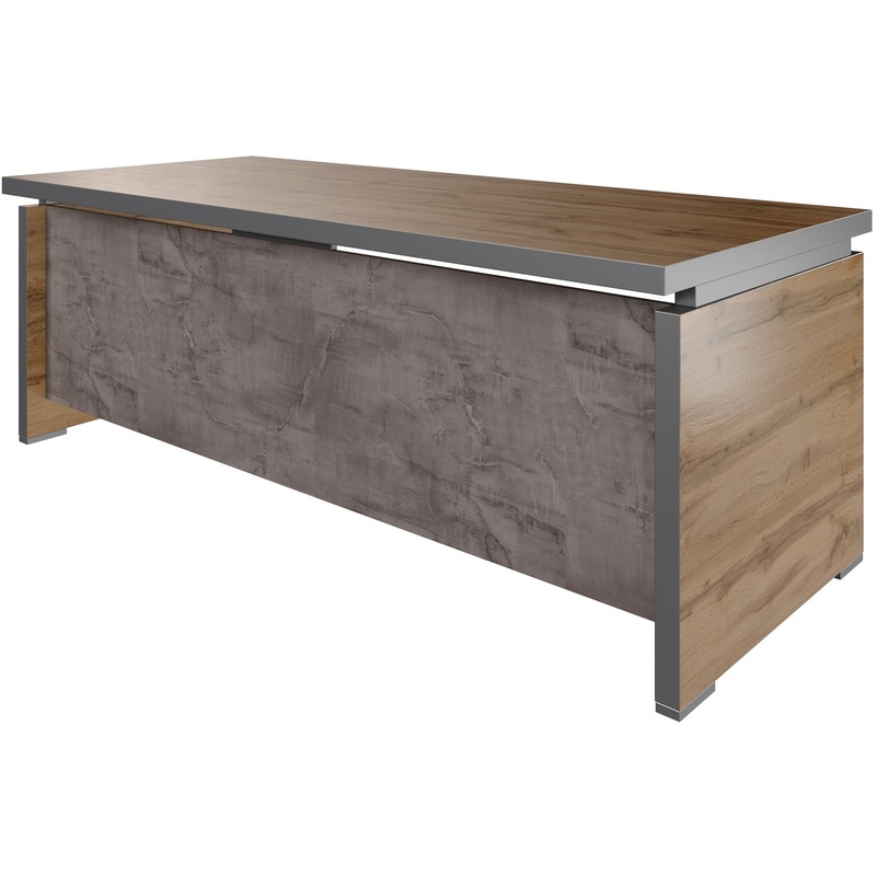 Изображение товара Стол руководителя письменный Турин ТР-1.2 (дуб вотан/оникс, 2100х900х750 мм)