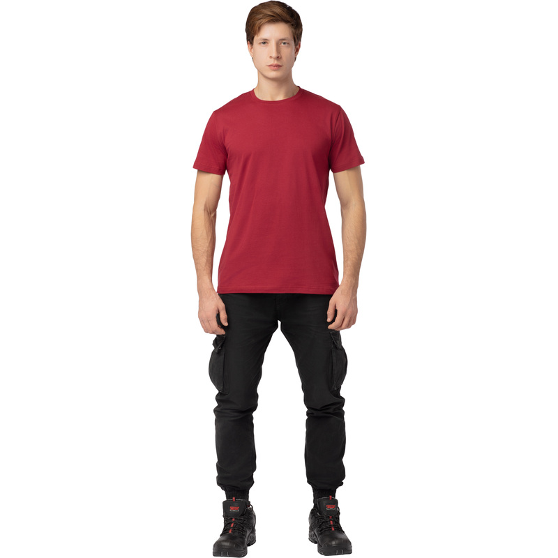 Изображение товара Футболка бордовая короткий рукав 100% хлопок (размер 56-58 (XXL))