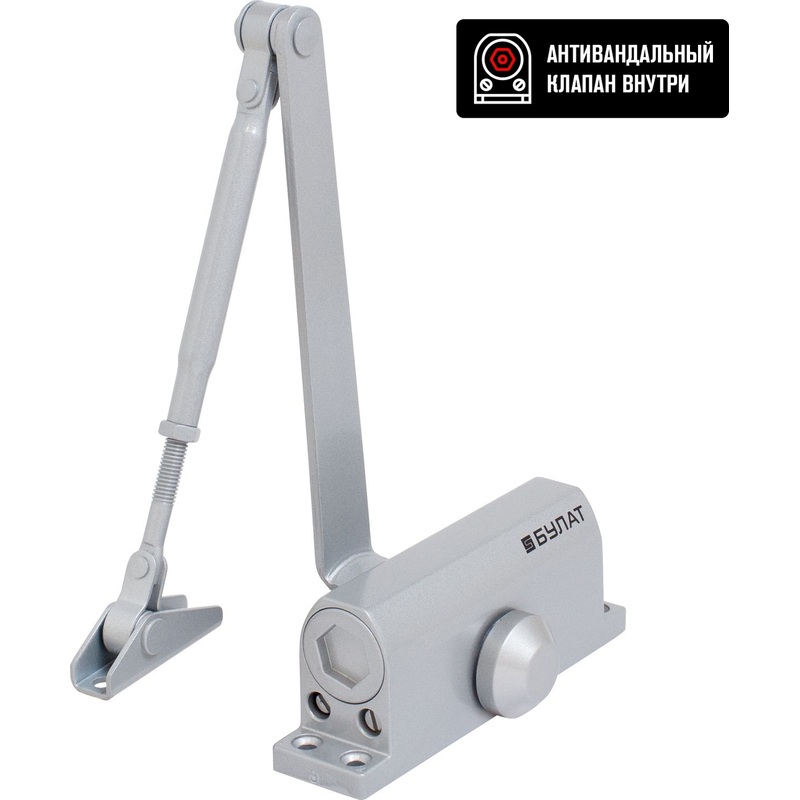 Изображение товара Дверной доводчик Булат 14918 до 80 кг чёрный с регулировкой скорости