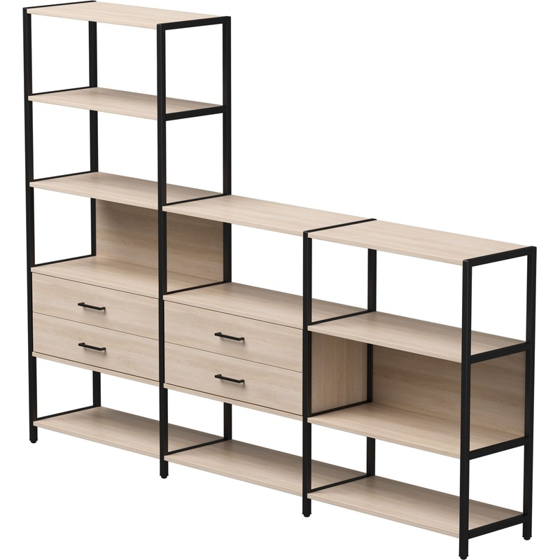 Изображение товара Стеллаж для документов EVO 254ST11DY9005 дуб соната/чёрный 2440х385х1840 мм