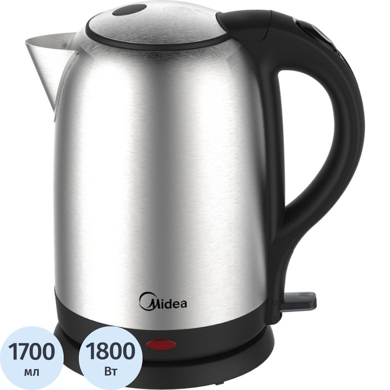 Изображение товара Электрический чайник Midea МК-8030 серебристый 1700 мл мощность 1800 Вт