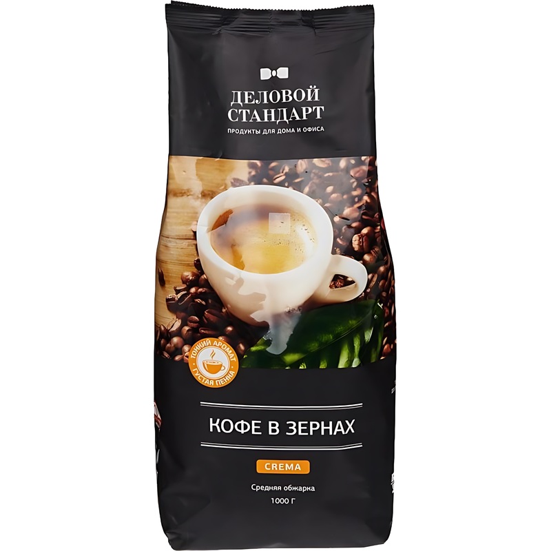 Изображение товара Кофе в зёрнах Деловой Стандарт Crema 1 кг (пакет)