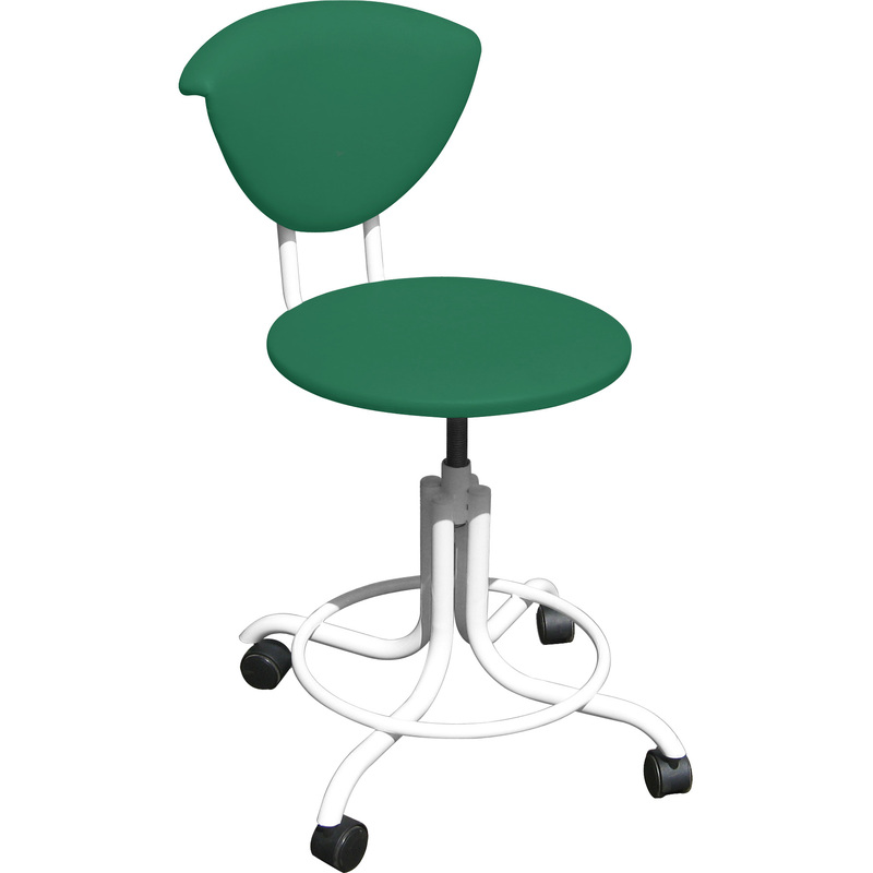Изображение товара Лабораторный винтовой стул М101-05 зеленого цвета с искусственной кожей