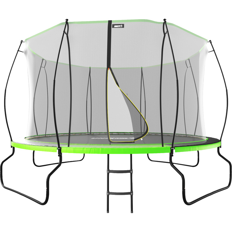 Изображение товара Батут с защитной сеткой Unix Line UFO Green 12 ft диаметр 366 см чёрный/зелёный