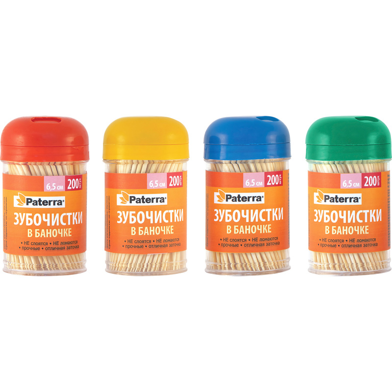 Изображение товара Зубочистки бамбуковые Paterra 200 штук