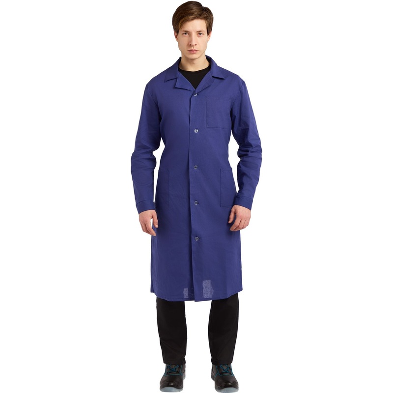 Изображение товара Халат рабочий у02-ХЛ мужской синий (размер 64-66, рост 182-188)