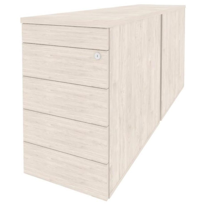 Изображение товара Тумба приставная двойная Onix O.TPO-2.8TIP с центральным замком 8 ящиков цвет денвер светлый