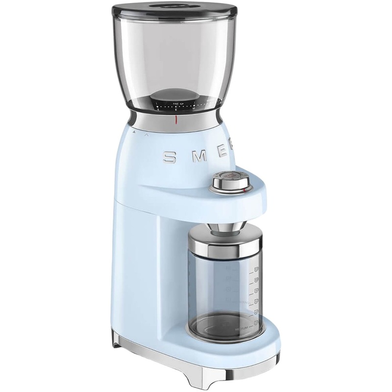 Изображение товара Кофемолка Smeg CGF11PBEU голубая с жерновой системой помола