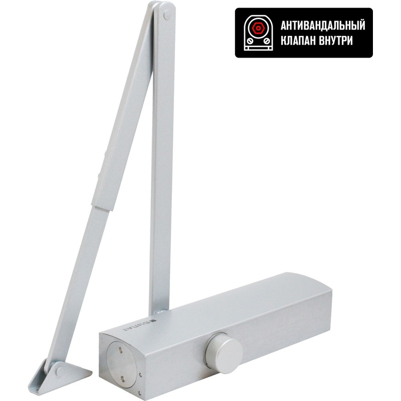 Изображение товара Дверной доводчик Булат 15646 до 120 кг серебро регулируемый