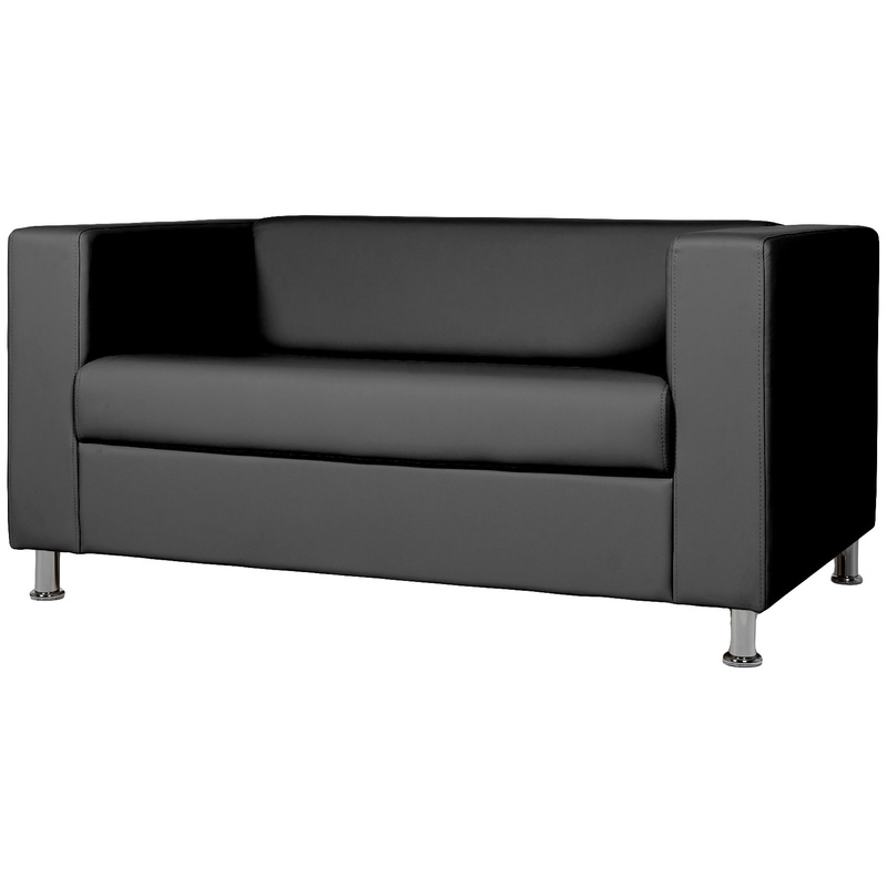 Изображение товара Двухместный диван Аполло черный искусственная кожа Россия