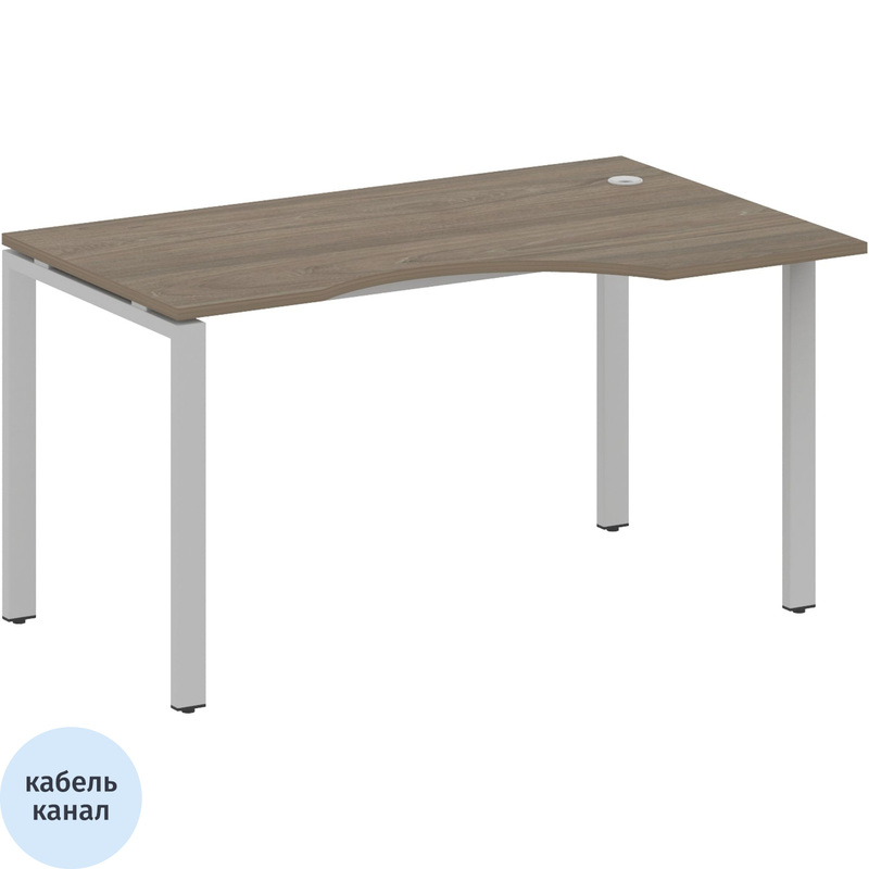 Изображение товара Эргономичный офисный стол Metal System Style БП.СА-2 Пр с кабель-каналом и регулируемыми опорами