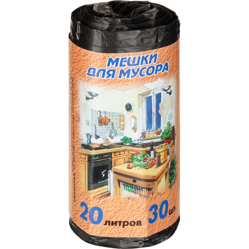 Изображение товара Мешки для мусора Концепция быта 20 л черные 30 штук рулон