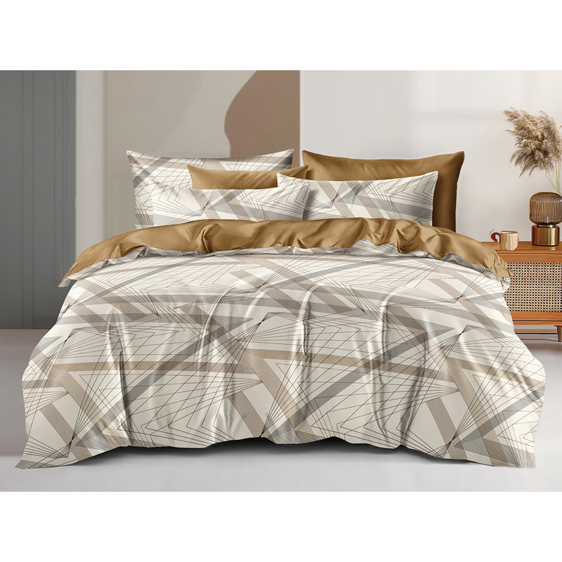 Изображение товара Комплект постельного белья Cleo Satin Luxe семейное сатин бежевый 220x240 см