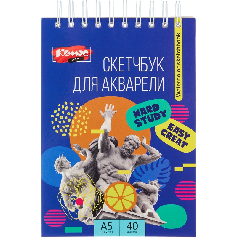 Изображение товара Скетчбук Комус Арт 40 листов для рисования графики каллиграфии А5 мягкая обложка