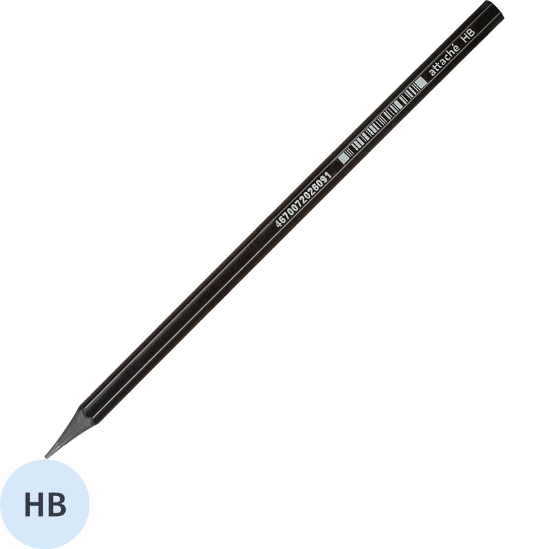Изображение товара Карандаш чернографитный HB Attache Economy заточенный шестигранный черный корпус