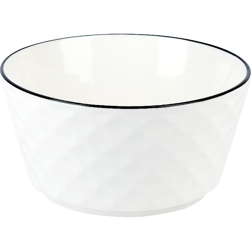 Изображение товара Салатник фарфоровый Nouvelle Home Notele 15.5 см белый/чёрный 6 штук