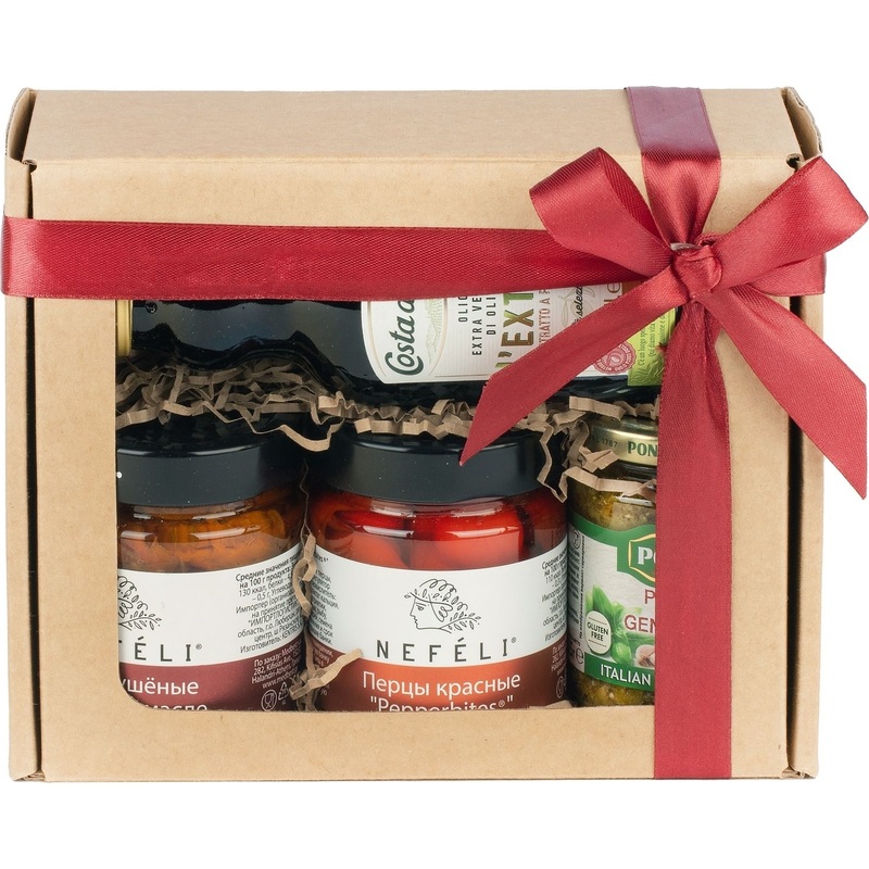 Изображение товара Подарочный набор Italioni Kraft Box №25 1.4 кг из итальянских деликатесов