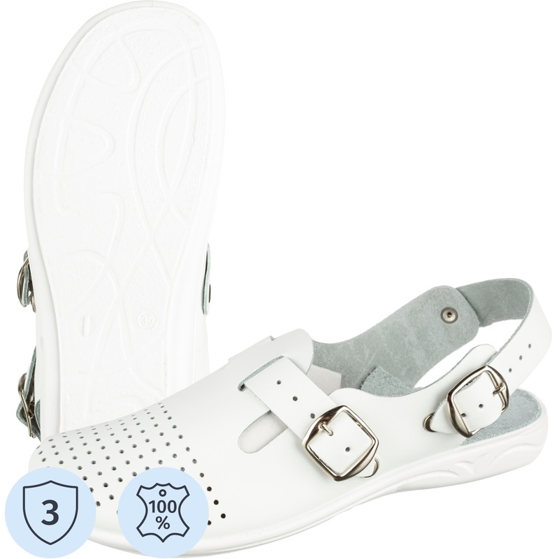 Изображение товара Женские сабо Almi Лариса ПУ натуральная кожа белые размер 36 вентильные на ремешке