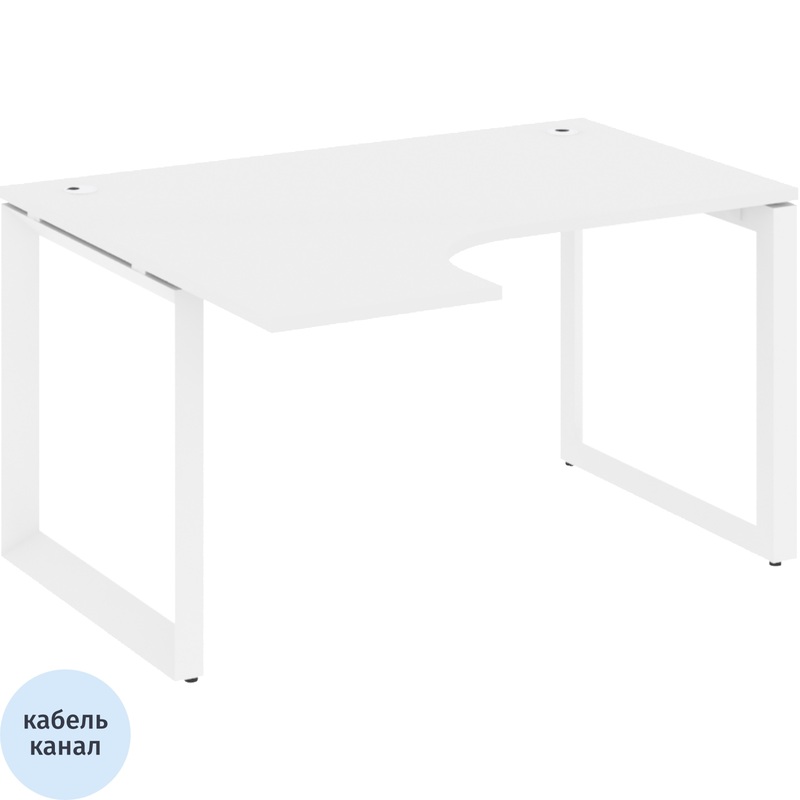 Изображение товара Эргономичный левый стол ONIX-О белый бриллиант 1380х1180х750 мм