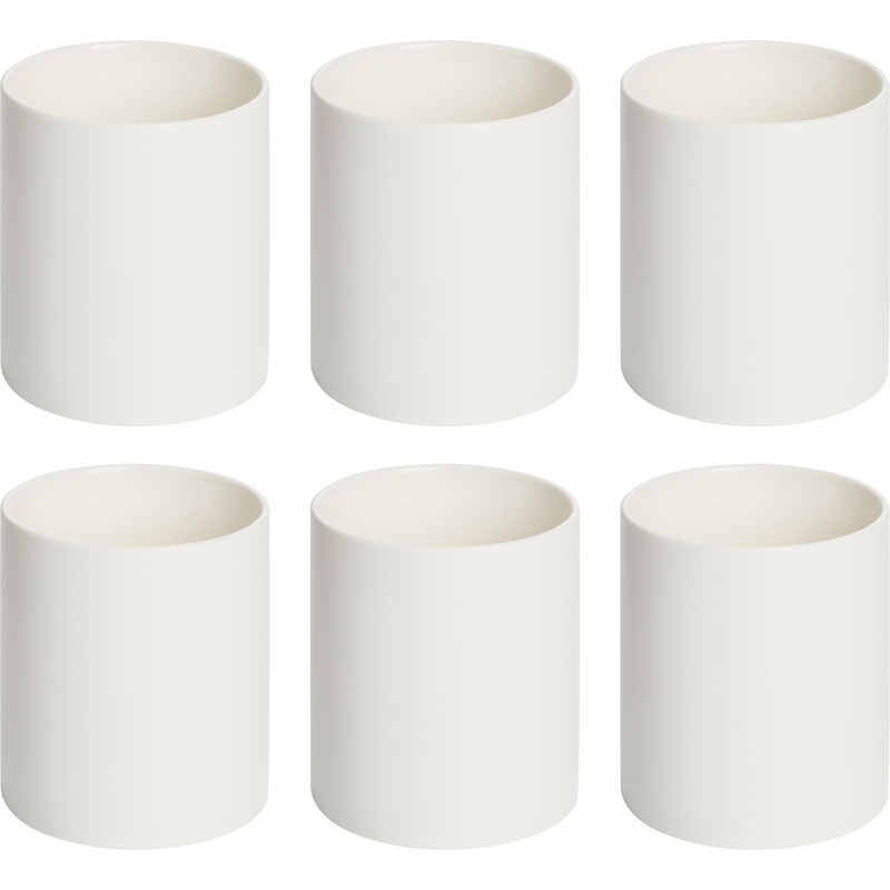 Изображение товара Кружка Kaylas фарфоровая 280 мл 6 штук в упаковке белая