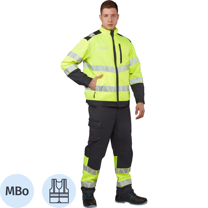 Изображение товара Куртка сигнальная летняя мужская Равелин-КУ лимонная/графит размер 52-54