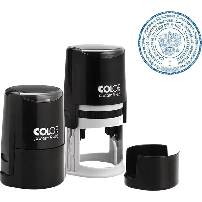 Изображение товара Оснастка для печати круглая Colop Printer R45 45 мм с крышкой черная
